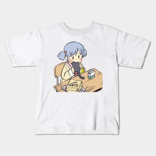 I draw that scene of mio eating sakamoto for lunch / funny nichijou face meme Kids T-Shirt